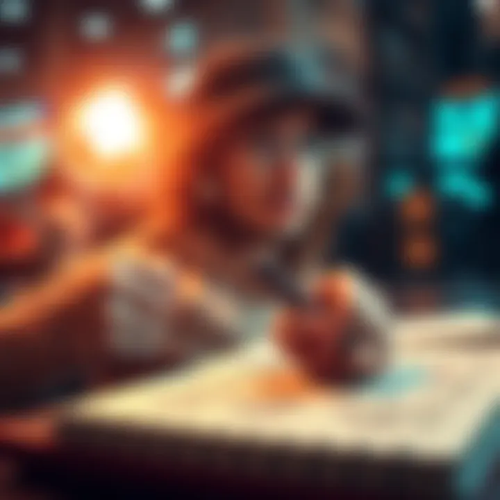 Person sketching ideas for a Roguelike-Deckbuilder game on a notepad