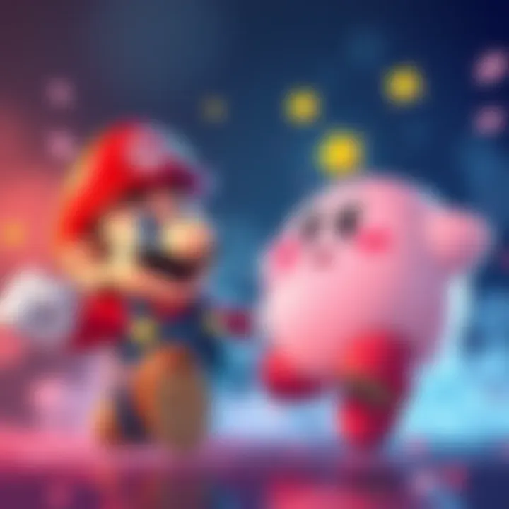 Illustration showing Mario and Kirby using their abilities to turn negative elements into advantages