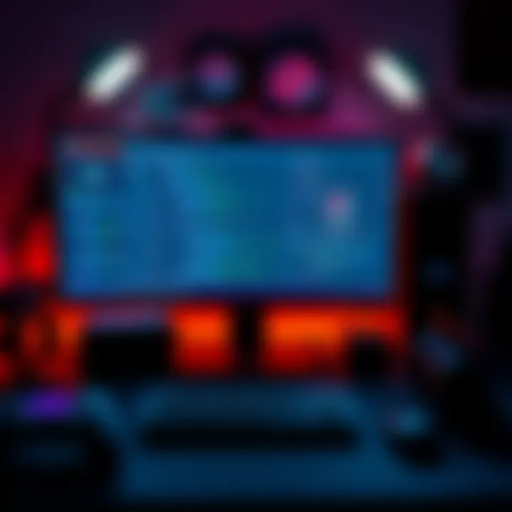 A computer screen displaying various IDEs like Emacs, VS Code, and Rider, surrounded by game development tools