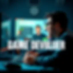 Game Developer Discussing Challenges A game developer sharing concerns about their Kickstarter campaign on a video call, showing determination and hope.