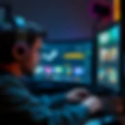 A game developer looks at a computer screen showing 100 wishlists on Steam, inviting feedback from the community.