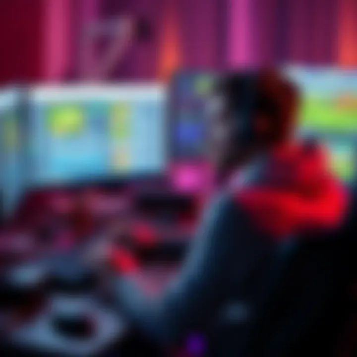 A game developer sits at a computer, looking concerned while typing in a forum about accusations of copying Stardew Valley. The screen shows game graphics and discussion threads.