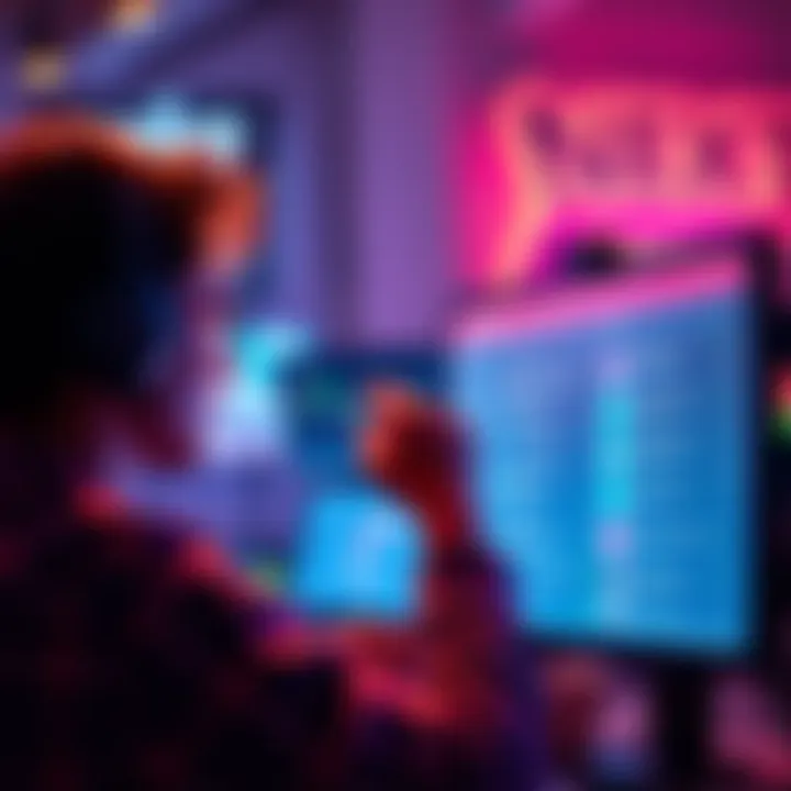 A game developer looking at a computer screen displaying wishlists, pondering attendance at the Next Fest event.