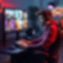 A frustrated game developer sitting at a computer desk, looking at a low offer on the screen, with game artwork visible in the background.