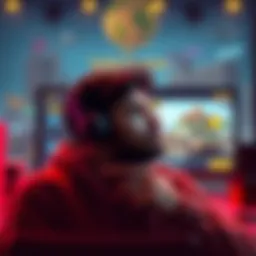 Ali, a solo game developer, pondering over the price tag of his co-op bullet heaven game. A computer screen displays game graphics in the background.