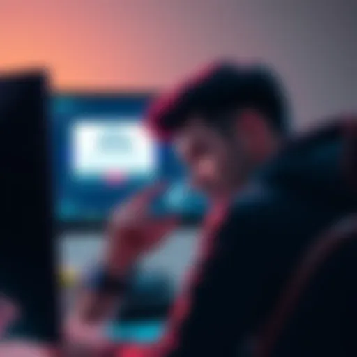A game developer looking upset while staring at a computer screen showing a TikTok suspension notice