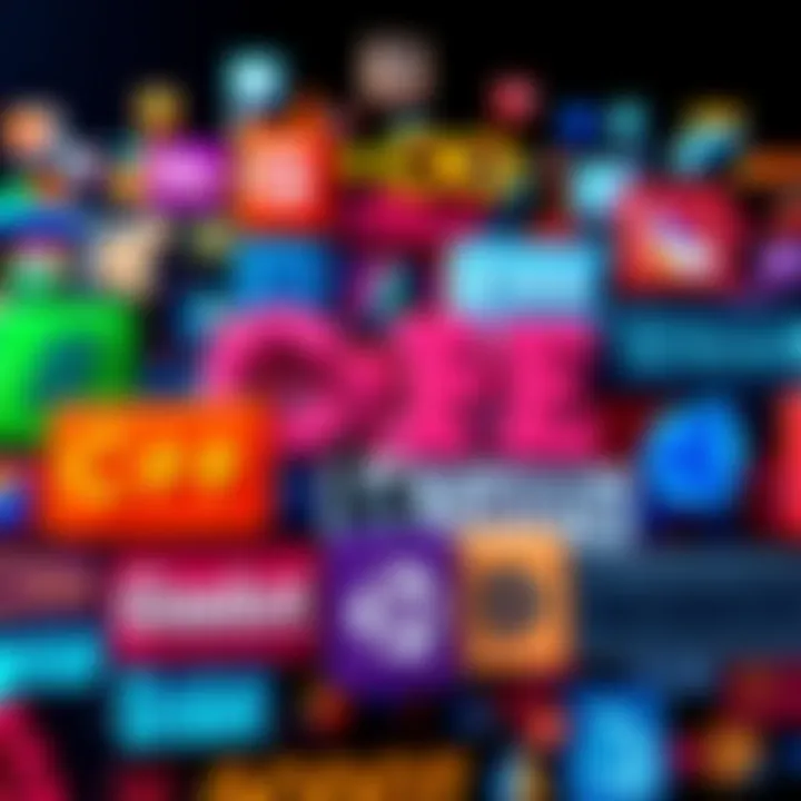 A collage of programming languages and game engines like C#, C++, Unity, and Godot, illustrating options for new game developers.