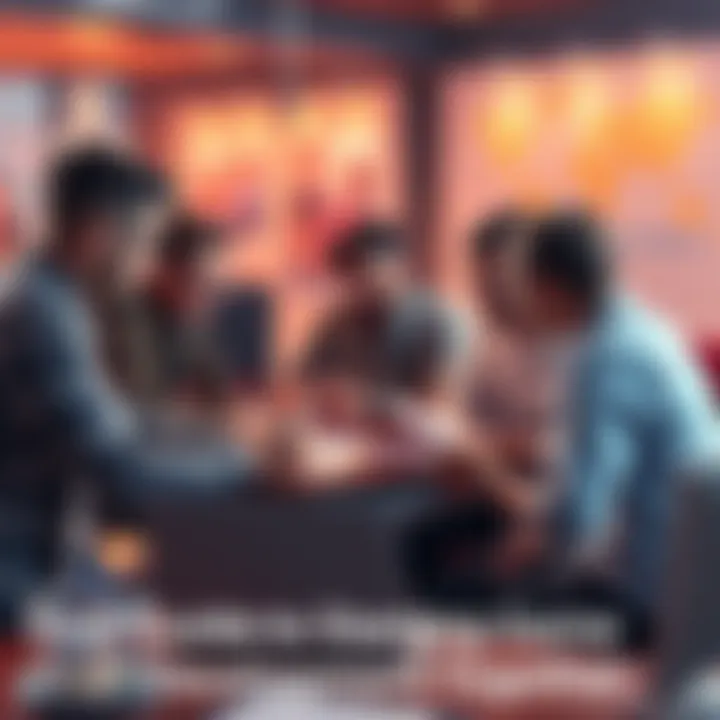 A group of people collaborating on game development ideas, with notes and sketches visible