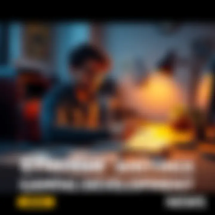 A person at a desk planning game design documents with notes and sketches