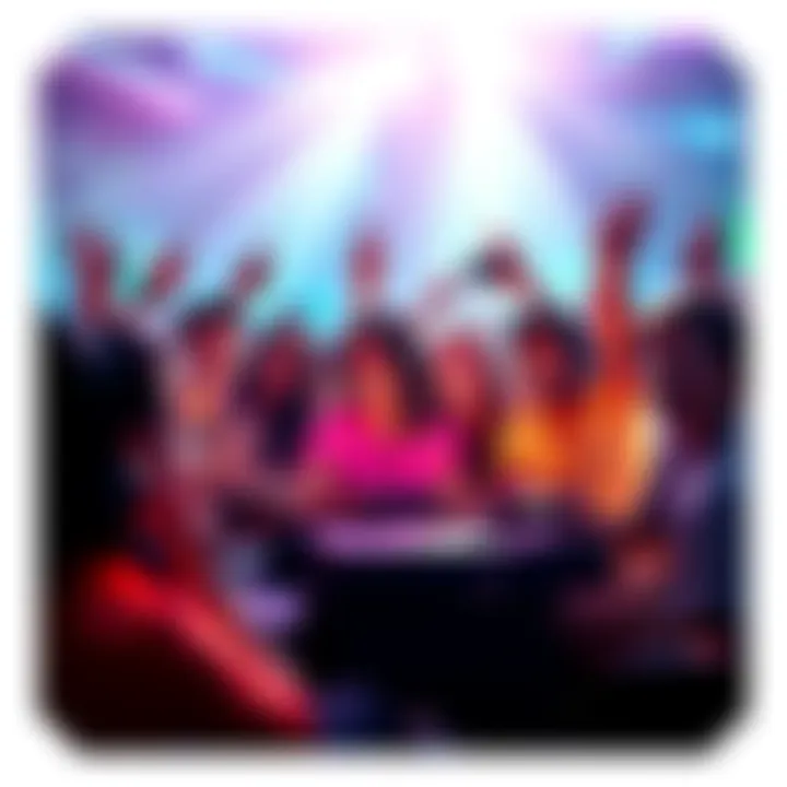 Game Launch Celebration A vibrant scene of excited players gathered around gaming consoles, celebrating the launch of a new game with smiles and cheers.