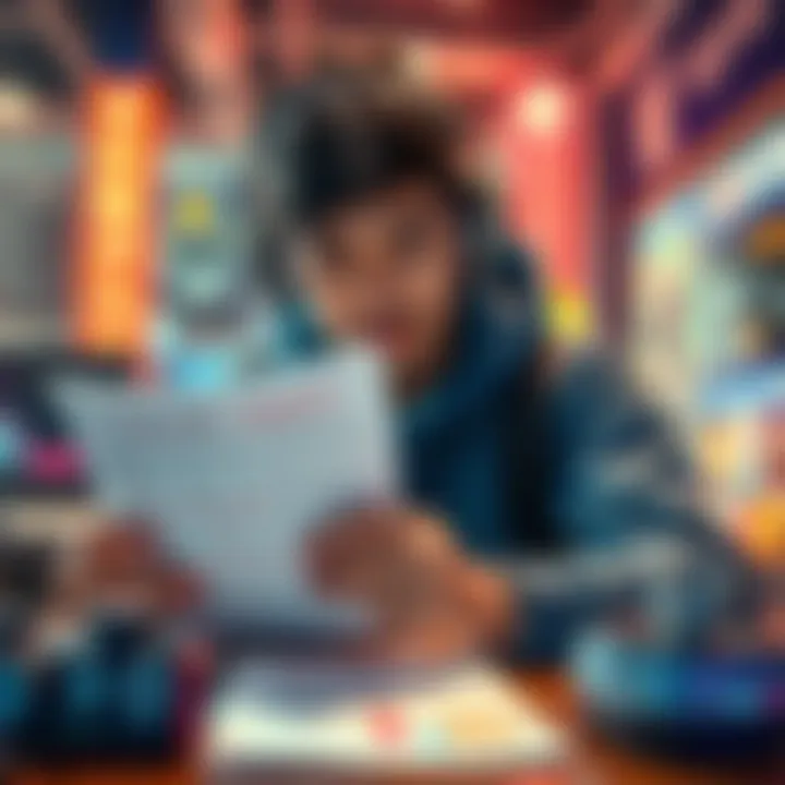 A developer looks at budget documents and declining offers, symbolizing the struggle in game localization negotiations.