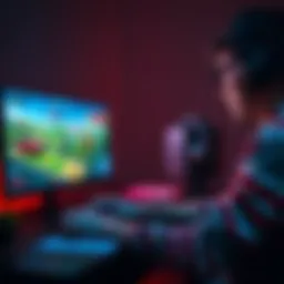 A person reviewing a game on a computer, with attention focused on the screen and notes beside them.