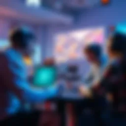 A gaming scene where developers and players interact during a playtesting session on Discord, with feedback being shared.