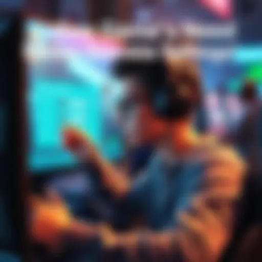 A gamer looking at a screen with motion sickness settings while playing a 3D indie game
