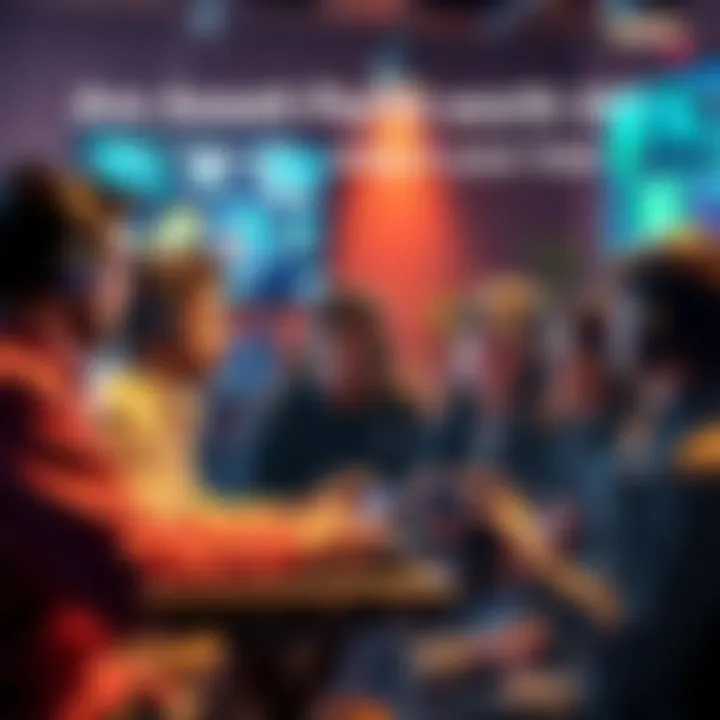 A group of gamers sharing opinions on the use of asset packs in game development, with a game console and screens visible in the background.