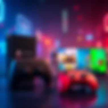 A PS5, Nintendo Switch, and Android device showcasing recommended games on their screens