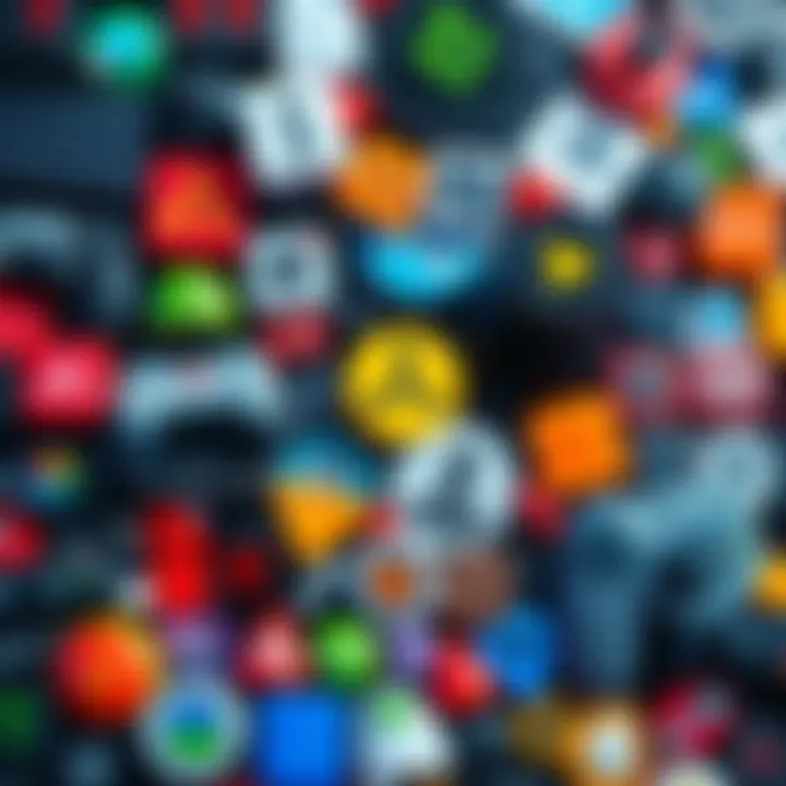 A collage of various gaming icons representing cluttered minimaps, crafting tools, and stealth sections, symbolizing unwanted game features.