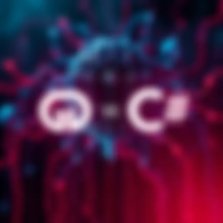 A side-by-side comparison of GDScript and C# logos with a neural network graphic in the background