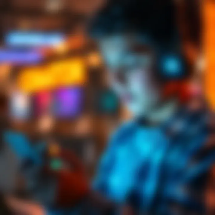 A young person interacting with an AI chatbot on a smartphone, showing a thoughtful expression while typing messages.