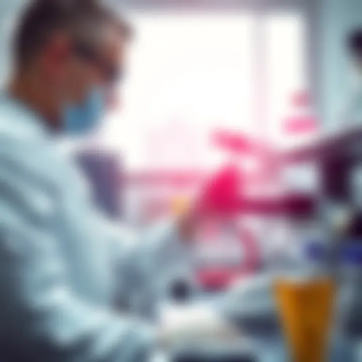 A scientist working with CRISPR technology to modify genes in a laboratory setting, focusing on brain mutations.