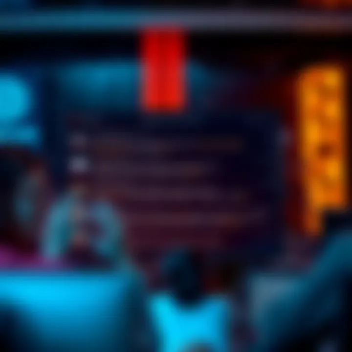 A screen showing a chat log with funny roast comments generated by AI, surrounded by digital elements representing large text processing.