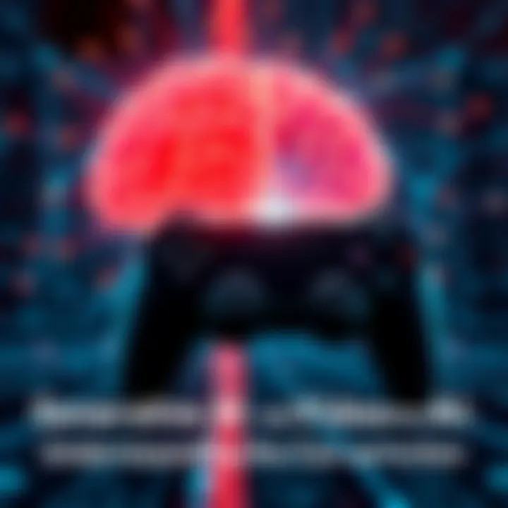 Generative AI and Video Game AI Comparison A visual comparison of generative AI and video game AI, showing their similarities in algorithms with graphics of a brain and a video game controller.