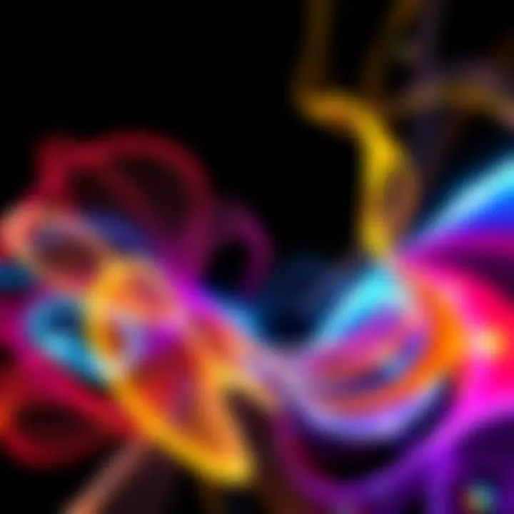 An example of generative art created with Python, showcasing colorful abstract shapes and patterns.