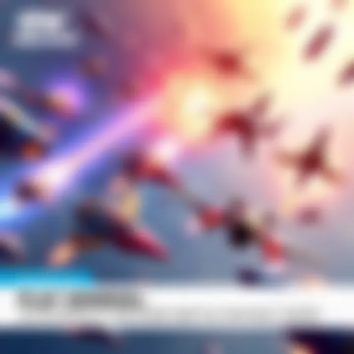 A scene from Genesis showing players piloting colorful aircraft while dodging missiles and attacking each other in a vibrant battle royale environment