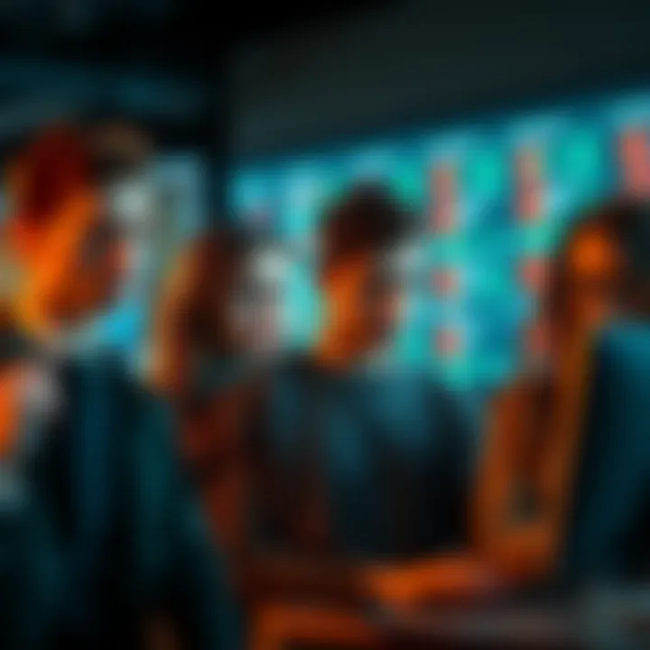 A group of young professionals looking frustrated while staring at job application screens, symbolizing the impact of AI on job opportunities.