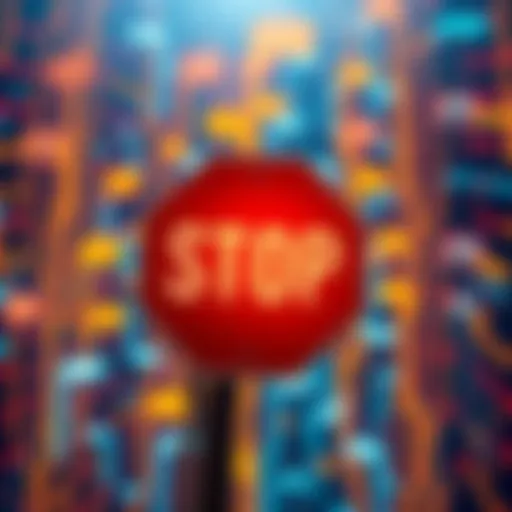 A symbolic image of a stop sign in front of a digital backdrop representing technology and communication, illustrating Germany's opposition to the EU's chat control scanning proposal.