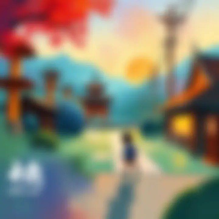 Ghibli-Inspired Game Art Vibrant game art featuring characters and scenes in a Ghibli-inspired watercolor style