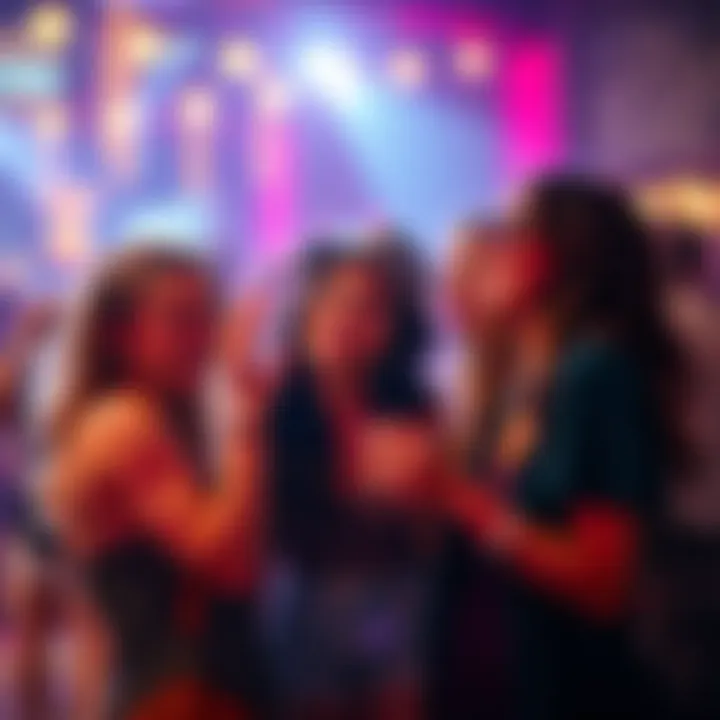 Jessica and her friends laughing and dancing at The Necklace during a fun night out