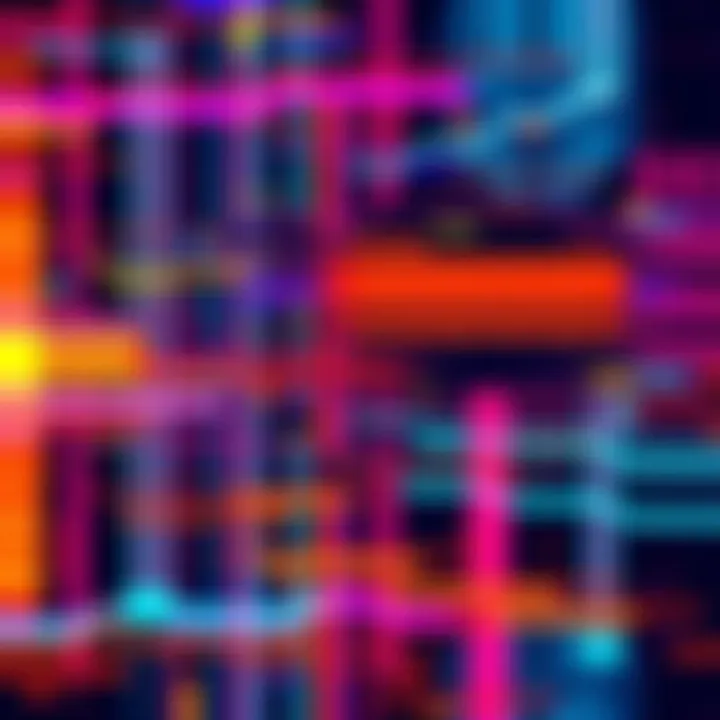 A creative abstract texture displayed in Blender showcasing glitch effects using color distortions and layering techniques.