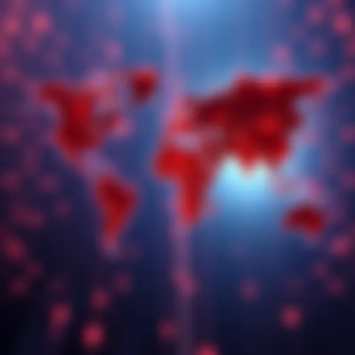 Illustration showing a split Internet map with various regions disconnected, symbolizing the impact of trade policies on digital connectivity.
