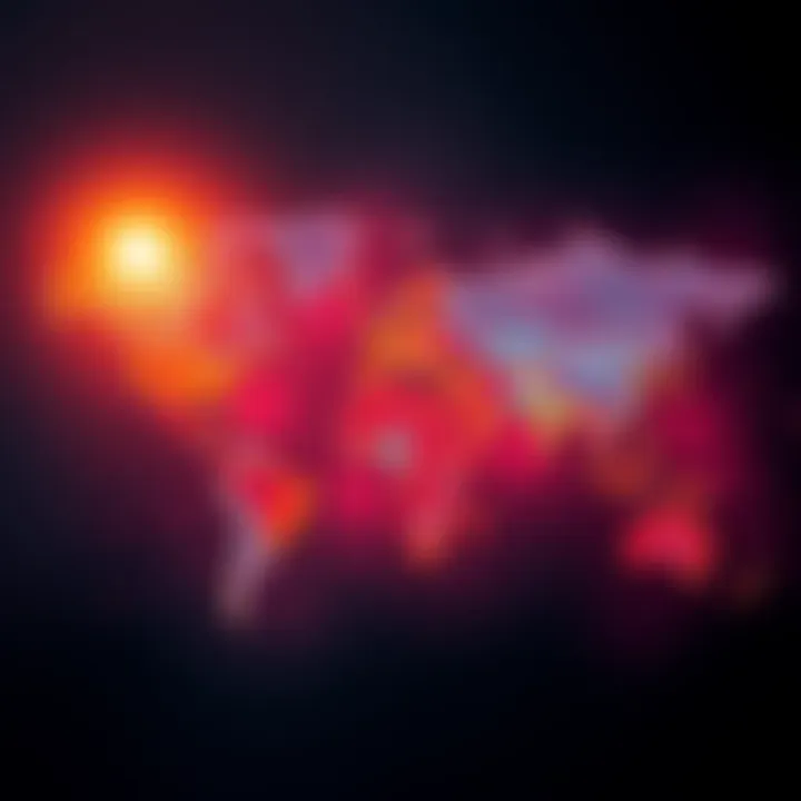 A world map showing the popularity of Claude AI technology in different countries