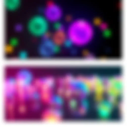 Glowing Orbs VFX for Godot A collection of glowing orb visual effects in vibrant colors intended for the Godot game engine, showcasing various effects in a digital format.