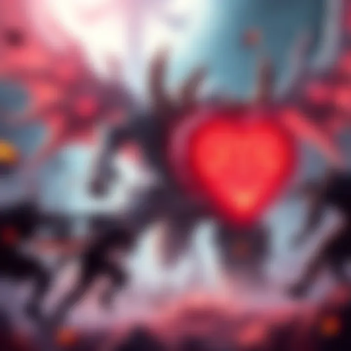 Action scene of the first boss battle in God Heart with vibrant graphics and an intense atmosphere