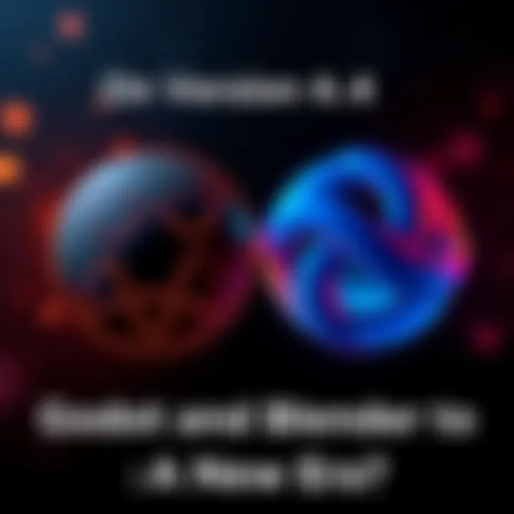Logos of Godot and Blender side by side, symbolizing their collaboration on version 4.4