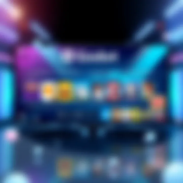 Godot Game Launcher Concept Illustration showing a digital game launcher interface featuring Godot branding and icons for various games