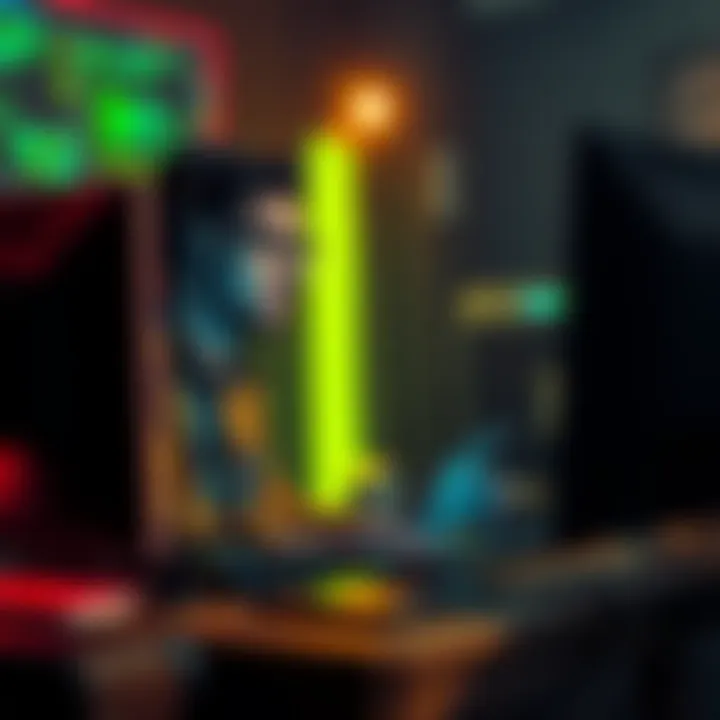 A game developer working on a computer using Godot to create a turn-based RPG inspired by C programming.