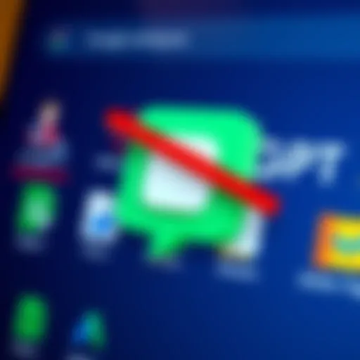 A blocked ChatGPT logo over a Google Workspace background, symbolizing the restriction of access to Docs, Sheets, and Slides.