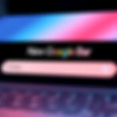 A close-up view of Google's redesigned search bar, showcasing its sleek interface and new features for improved user experience.