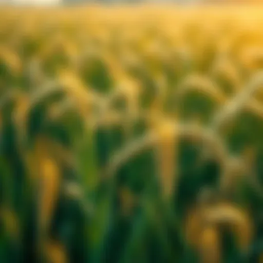 A field of grains swaying gently in the wind, symbolizing the future of food innovations.