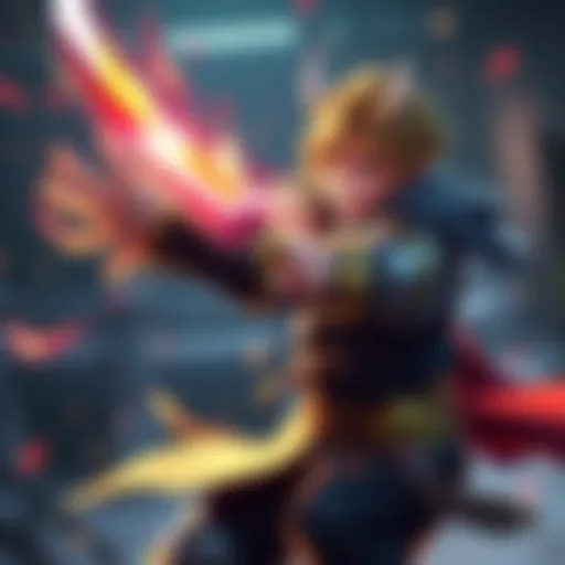 A character swinging a heavy greatsword with force, showcasing the fluid motion and impact of the attack.