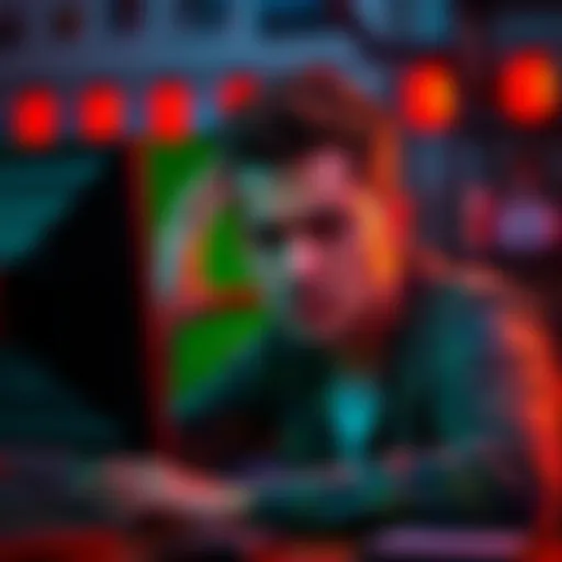 A student frustrated while working on a video project with green screen issues