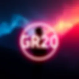 Grok 4.20 logo with a background featuring Elon Musk's silhouette