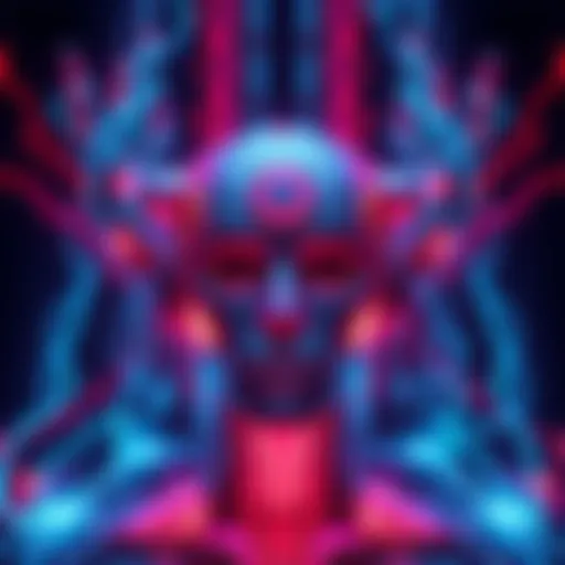 A digital artwork showing an AI generating NSFW art with sound elements, highlighting innovation in art