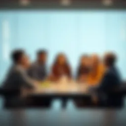 A diverse group of people sitting around a table, smiling and nodding in agreement during a conversation.