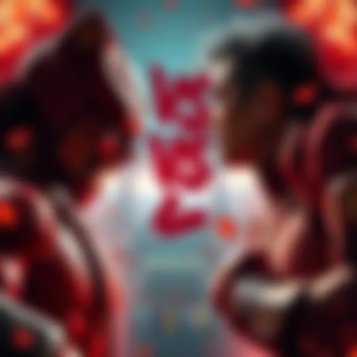 Gugugaga and Yujiro Hanma facing each other in a fierce battle, showcasing their strength and determination.