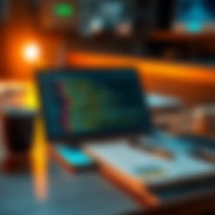An open laptop showing code and notes on prompt engineering with a coffee cup nearby